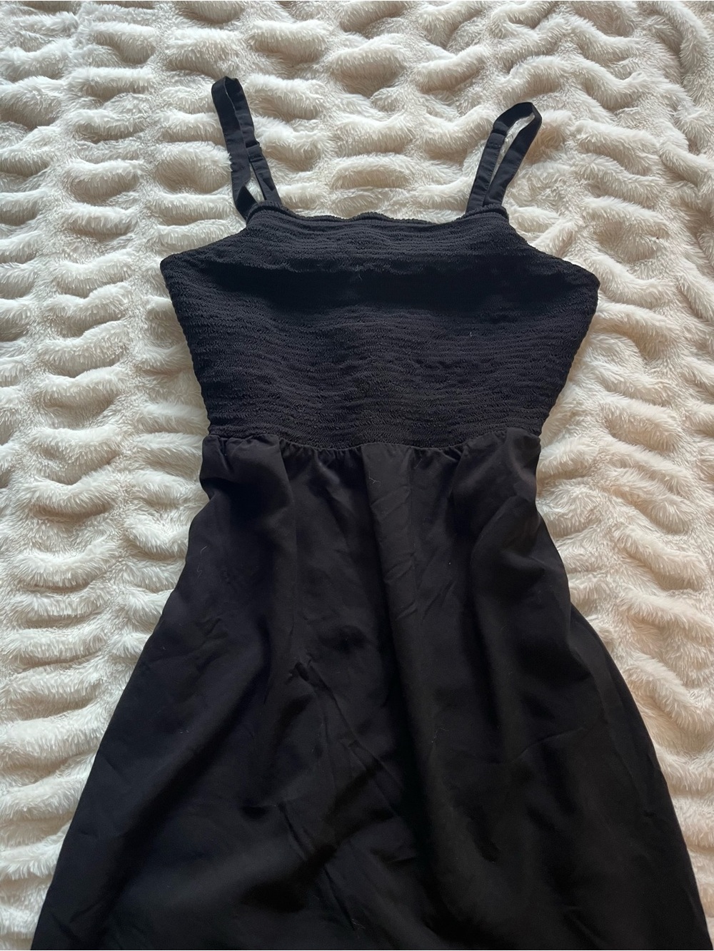 Old Navy Black Smocked Bodice Mini Dress